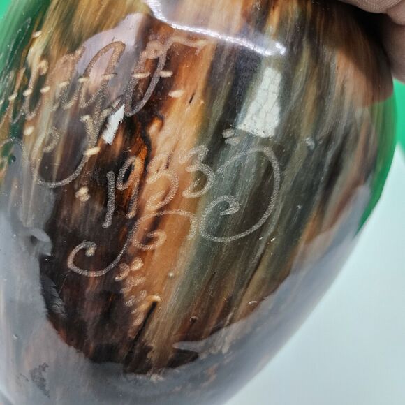 Brush McCoy Pottery Onyx line Vase Jug Flow Browns Art Line Chicago 1933 - Picture 2 of 13